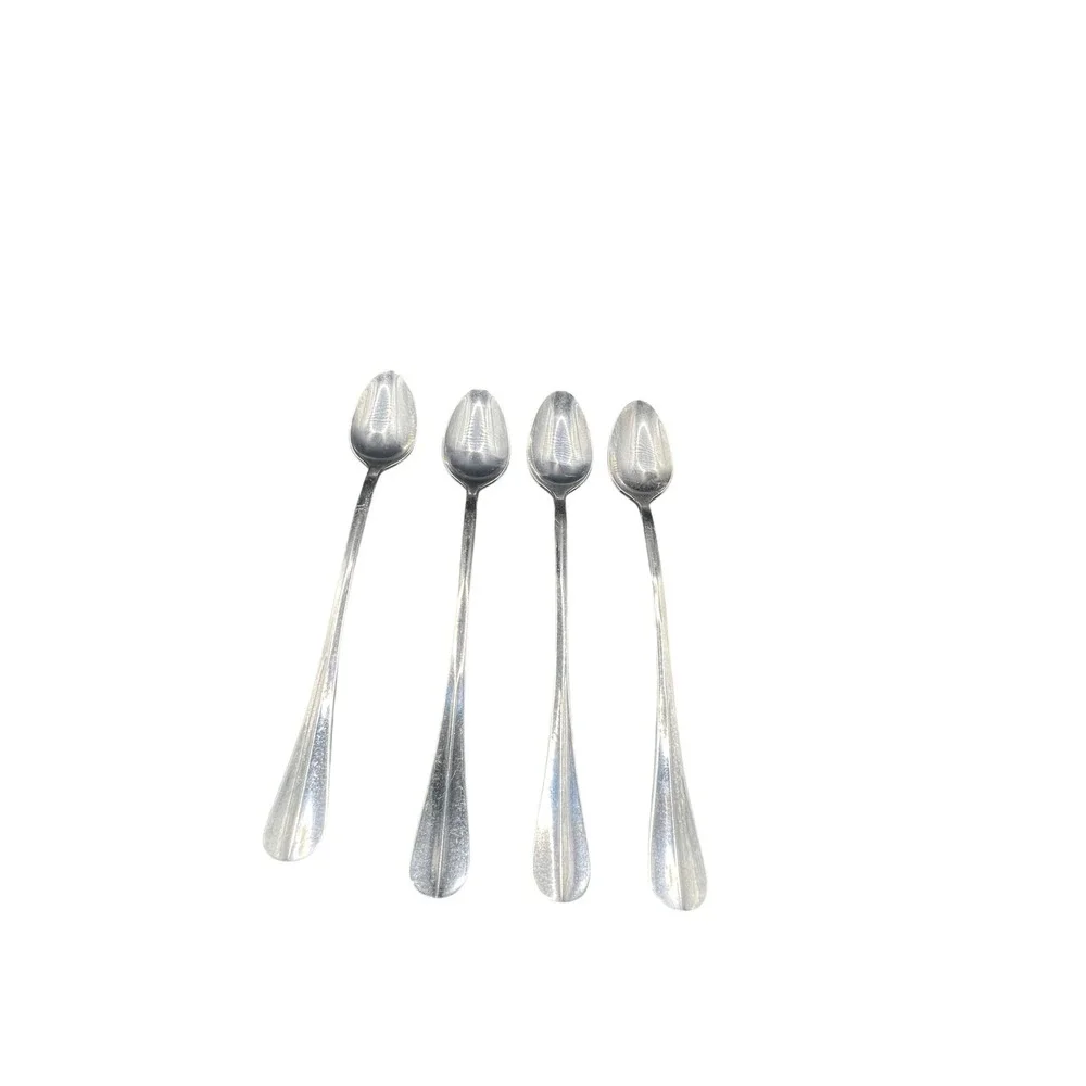 Mikasa Iced Tea Spoons Set of 4 Stainless Steel 18/0 Long Handle 7.5 inch Silver